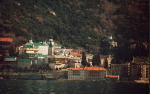 Greece, Mount Athos: huge monastery