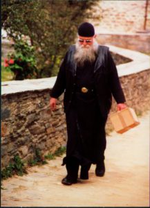 Greece, Mount Athos: monk arriving from mainland