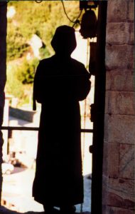 Greece: Mount Athos: monk at Simonpeter monastery