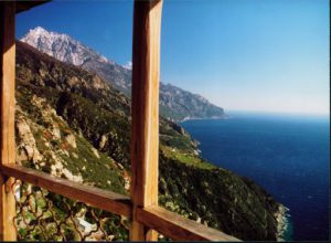 Greece: Mount Athos: view of the Aegean Sea from Simonpeter