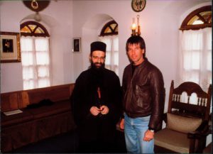 Greece: Mount Athos: one of the resident monks at Simonpeter
