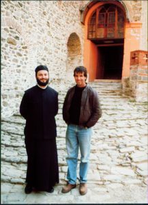 Greece: Mount Athos: young monk at Simonpeter monastery