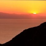 Greece: Mount Athos: sunset view over the Aegean Sea